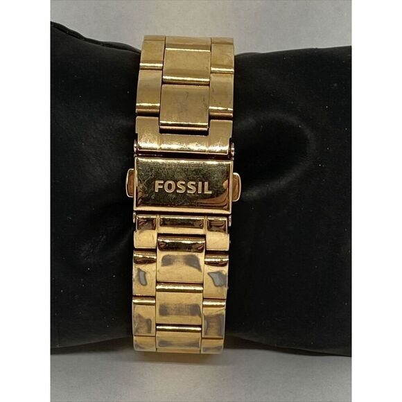 Fossil ES3587 Women Gold Stainless Steel Rose Gold Analog Dial Wrist Watch GE410 - Picture 6 of 12